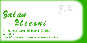 zalan ulicsni business card